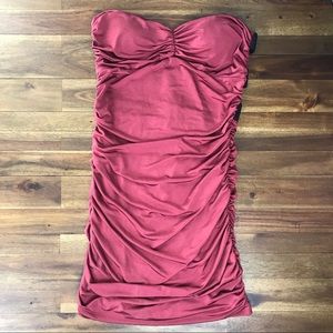 Forever 21 Red Strapless Harness Bodycon Dress